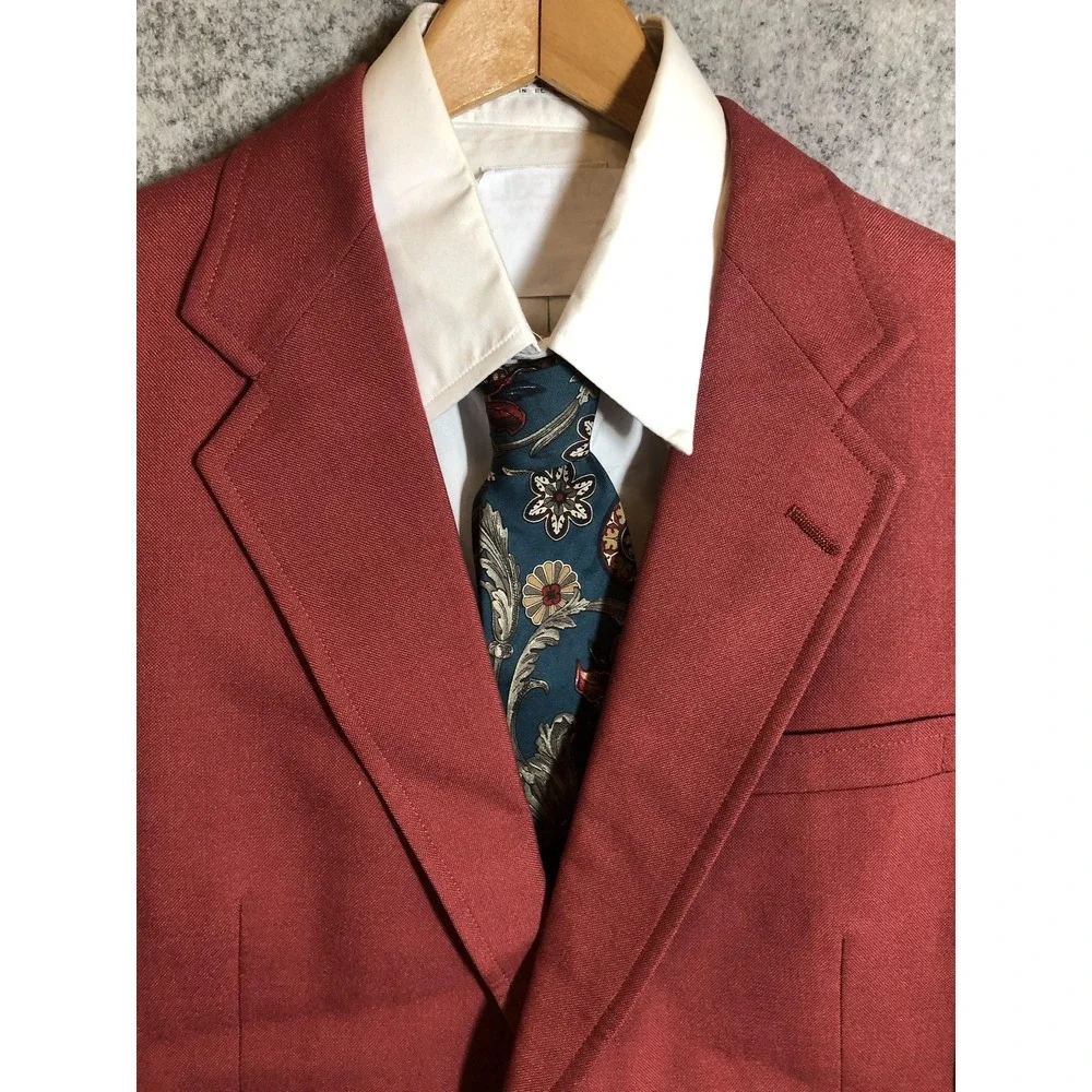 Hart Schaffner Marx Blazer Mens 40 Red Jack Nicklaus Golden Bear Golf Sport Coat